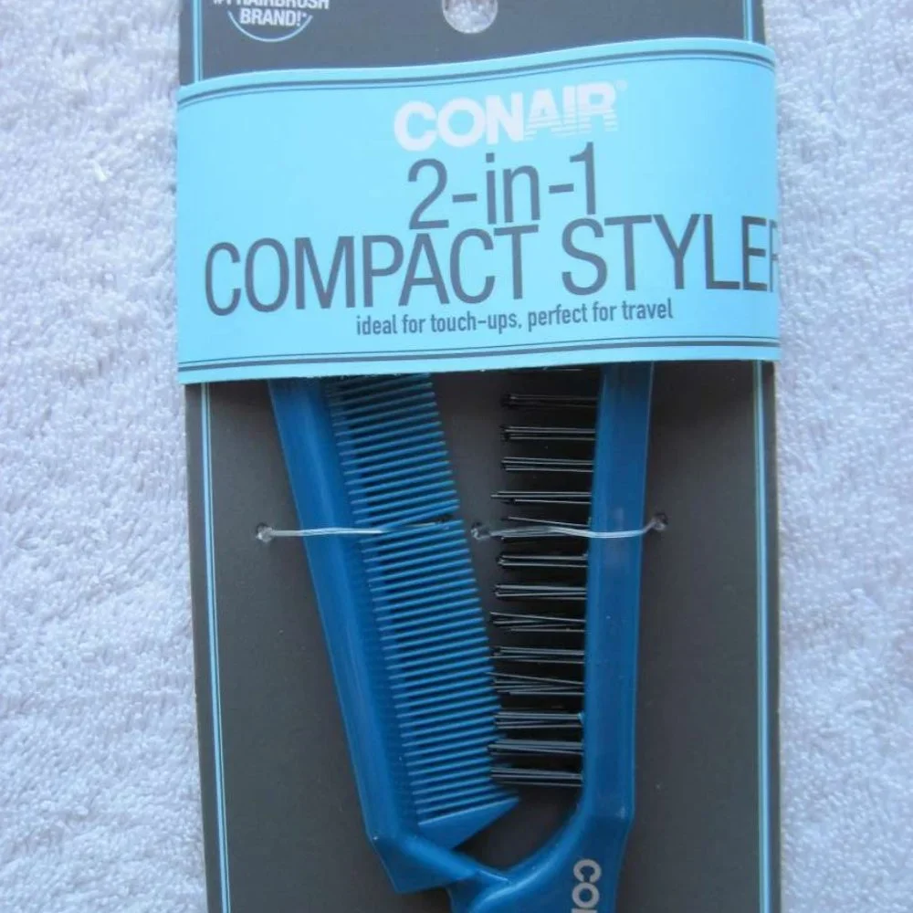 Conair Compact Styler Folding Pocket Travel Size Purse Hair Brush Comb On the Go